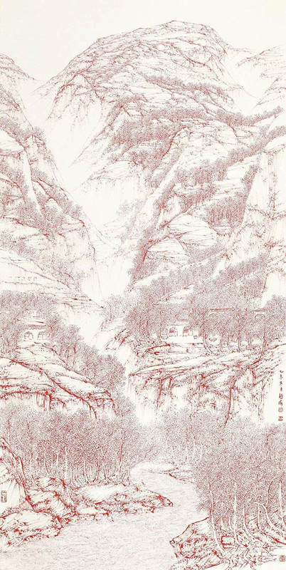 熊海/陜北高原/137×69.5cm
