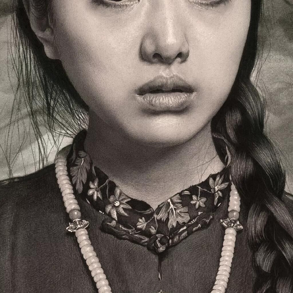 劉斌素描作品《芳華》