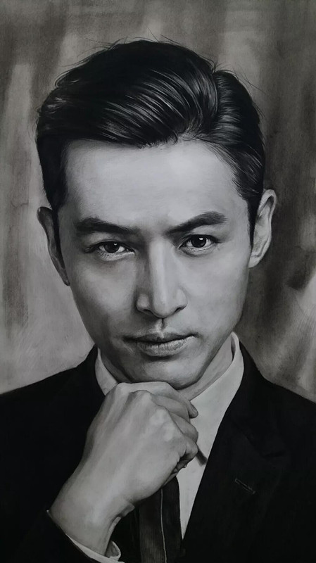 劉斌素描作品《胡歌》