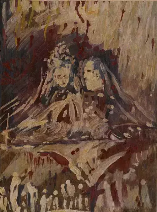 李青萍油畫作品《婚禮》