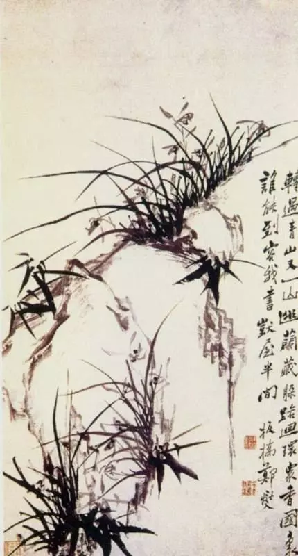 鄭板橋國(guó)畫蘭花系列作品《轉(zhuǎn)過(guò)青山又一山》