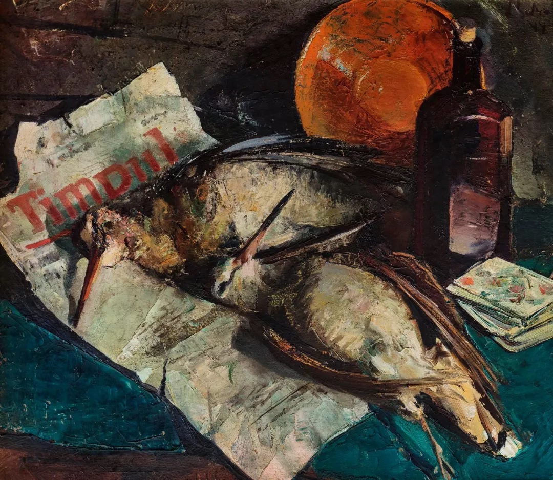 油畫大師巴巴作品《鳥的靜物》1944年布面油畫45X51.5cm 雅西摩爾多瓦國家美術(shù)館藏