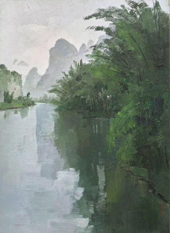 吳冠中作品《漓江竹林》