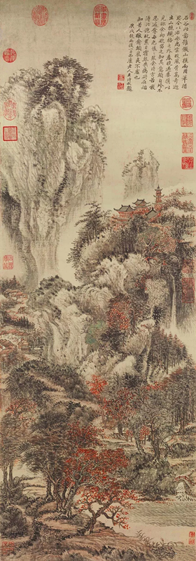 清 王翚 溪山紅樹圖