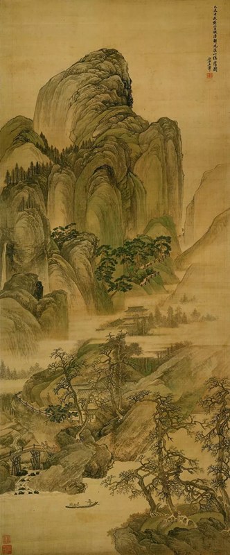 清 王翚 仿唐寅溪山晴靄圖