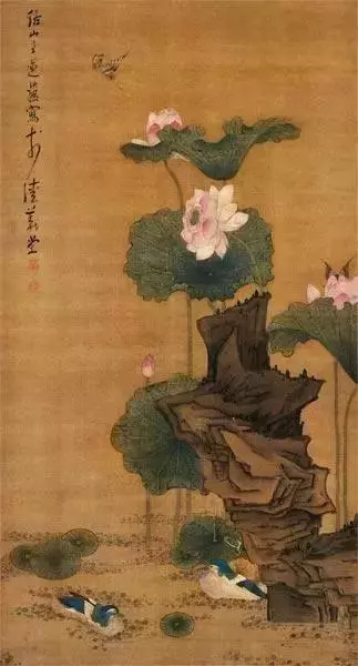 明代國畫大師陳洪綬 荷花作品欣賞