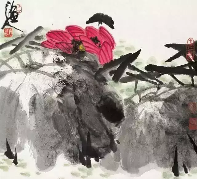 國畫大師張立辰 荷花作品欣賞