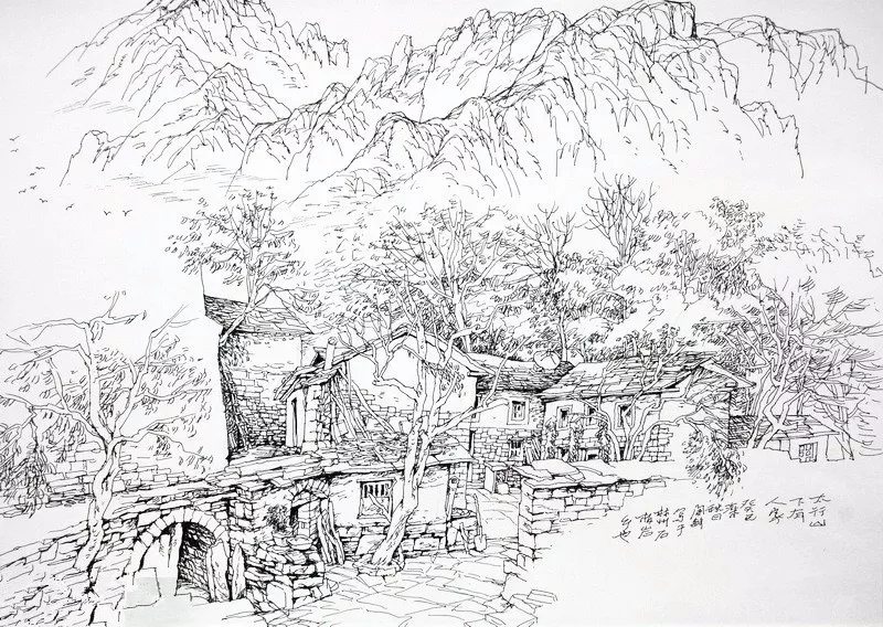 閻敏速寫山水畫作品欣賞