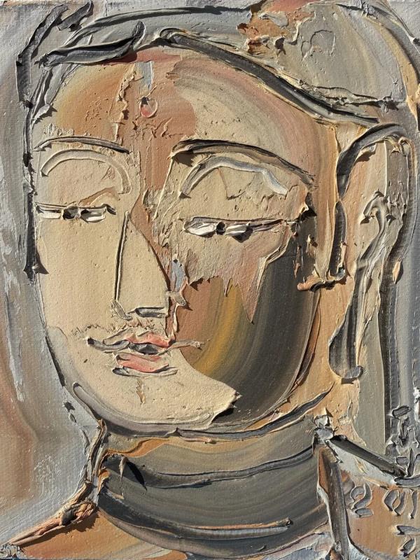 龐永杰油畫作品《佛系列》布面油畫