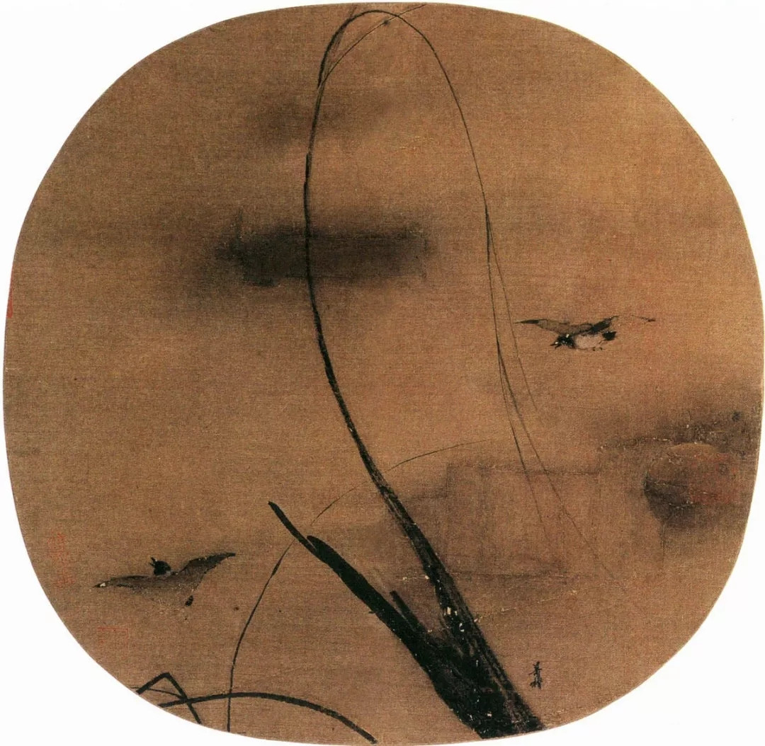 梁楷 《秋柳雙鴉圖》