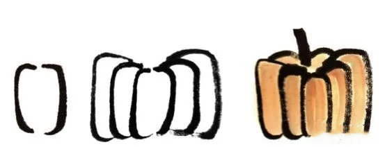 國(guó)畫(huà)南瓜的畫(huà)法1