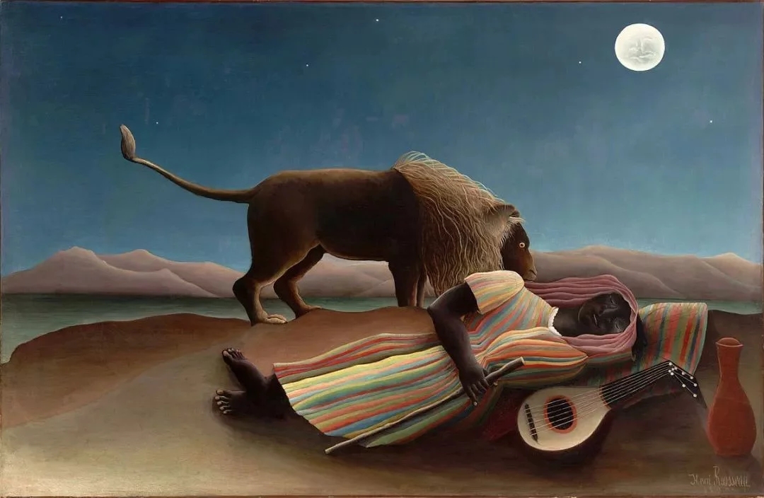 世界經(jīng)典油畫-亨利? 盧梭《沉睡的吉普賽人》The sleeping gypsy Henri Rousseau